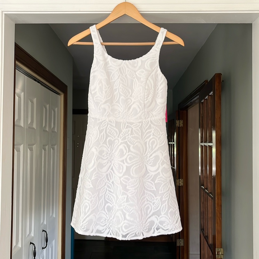 NWT Lilly Pulitzer White Lace Girls Daffodil Dress Sundress Size 14